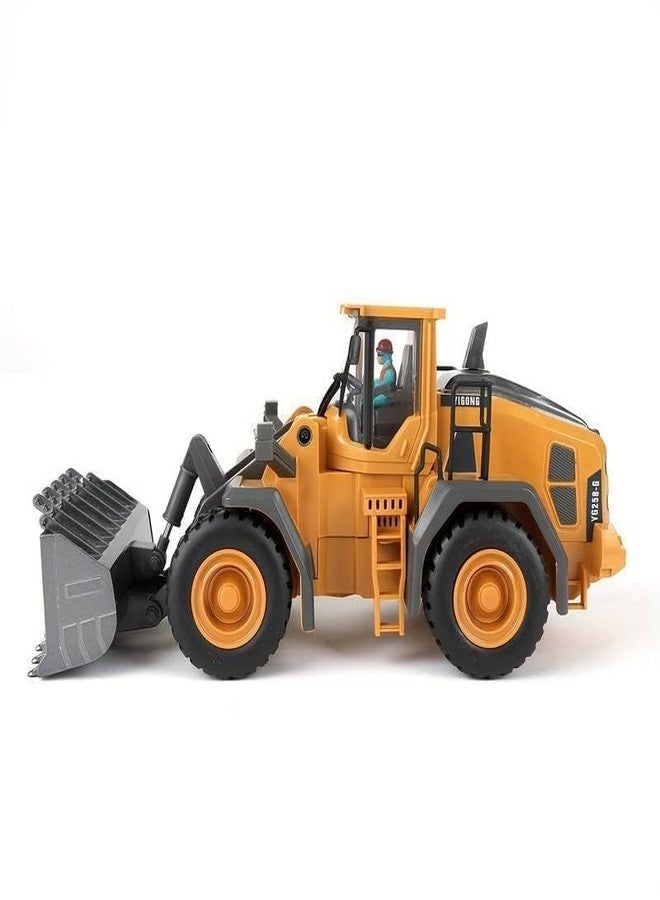 JOYJAY Bulldozer 1/24 Scales 9 Channel High Simulation Construction Vehicle with LED Light and Sound 2.4G RC Construction Truck Toy USB Rechargeable RC Truck Toy for Kids Ages 3+ - Image 5